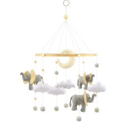 Mobile en bois éléphant