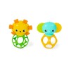 Lot de 2 hochets Oball Lion et Elephant