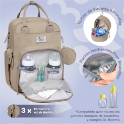 Sac à dos à langer avec pochette de change amovible