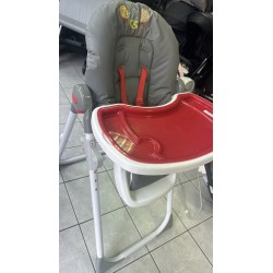 Chaise haute inclinable rouge grise