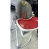 Chaise haute inclinable rouge grise