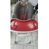 Chaise haute inclinable rouge grise