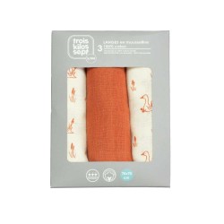 Lot de 3 langes en mousseline