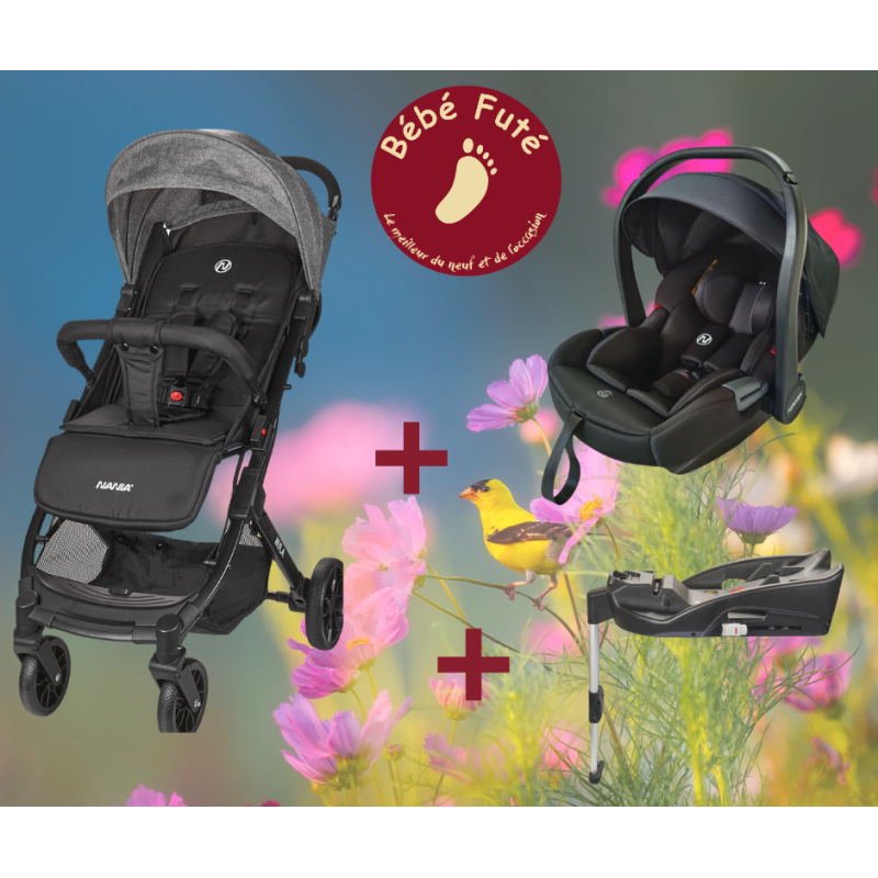 Duo Poussette myla + sa coque + base auto