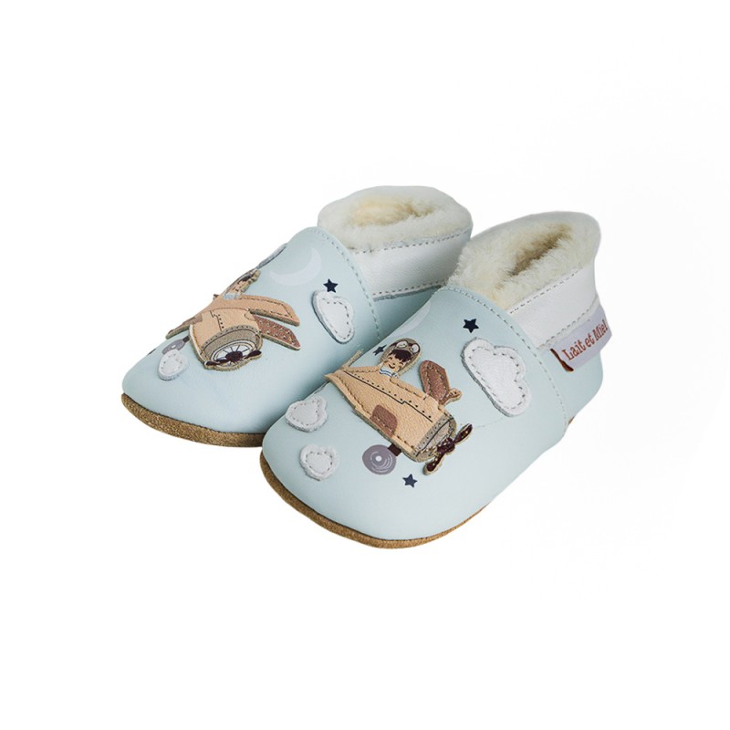 Chausson cuir FOURRE Lait et Miel