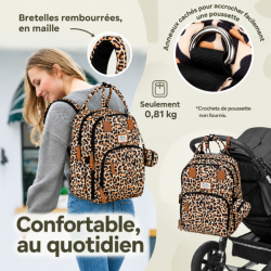 Sac à dos à langer avec pochette de change amovible