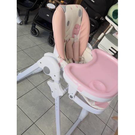 Chaise haute inclinable rose