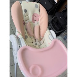 Chaise haute inclinable rose