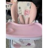 Chaise haute inclinable rose