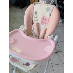 Chaise haute inclinable rose