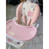 Chaise haute inclinable rose