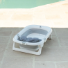 Baignoire pliante sur pied et ses accessoires